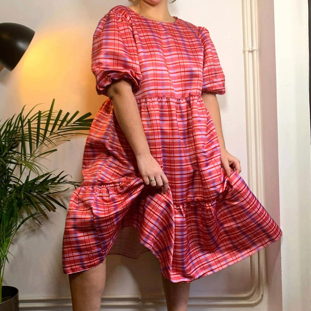 ASOS midi red plaid dress - never worn